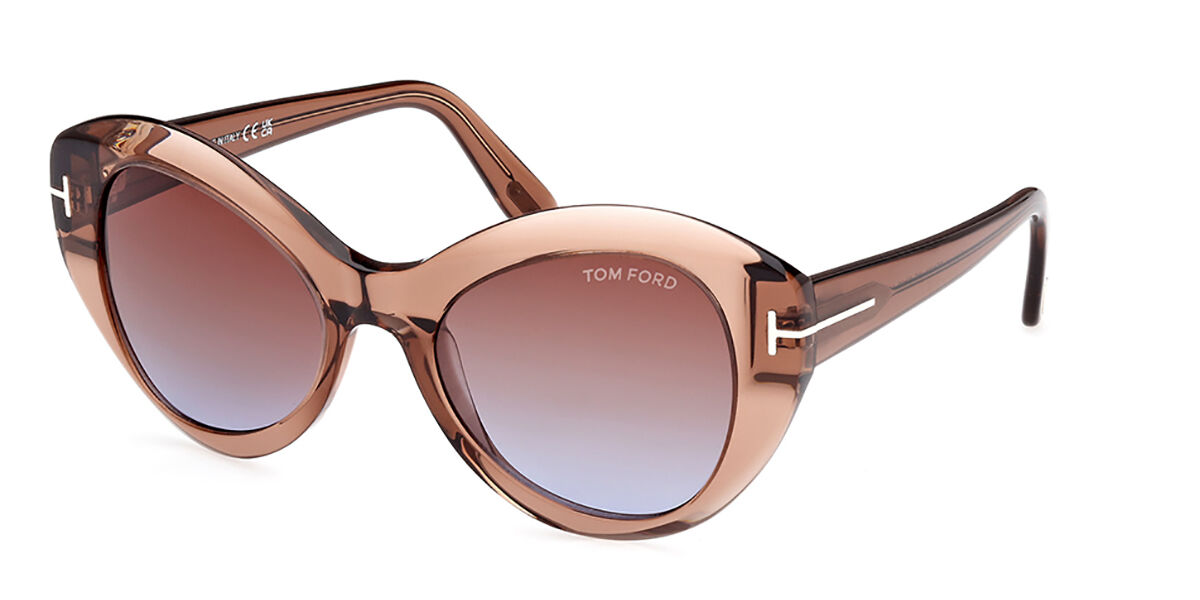 Tom Ford FT1084 GUINEVERE 48F, Brown frame, Gradient Dark Brown lenses