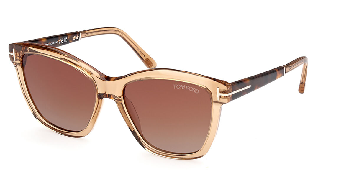 Tom Ford FT1087 LUCIA 45F, Brown frame, Gradient Brown Mirror lenses