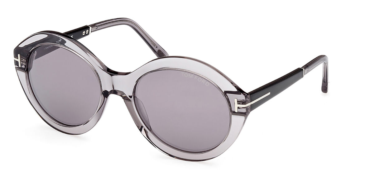 Tom Ford FT1088 SERAPHINA 20C, Grey frame, Smoke Grey Silver Flash Mirror lenses