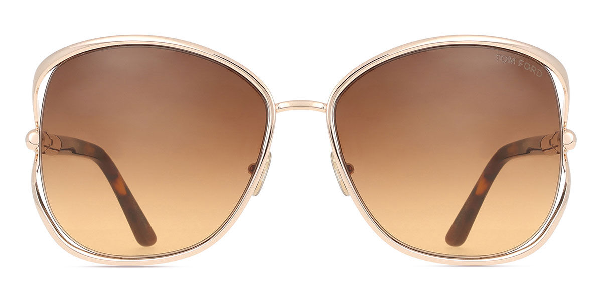 Tom Ford FT1091 MARTA 28F, Gold frame, Gradient Dark Brown lenses
