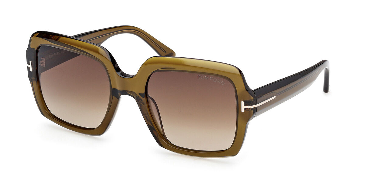 Tom Ford FT1082 KAYA 51F, Green frame, Gradient Dark Brown lenses