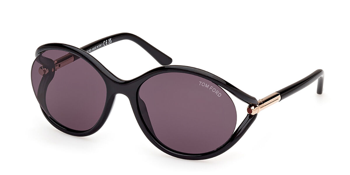 Tom Ford FT1090 MELODY 01A, Black frame, Dark Grey lenses