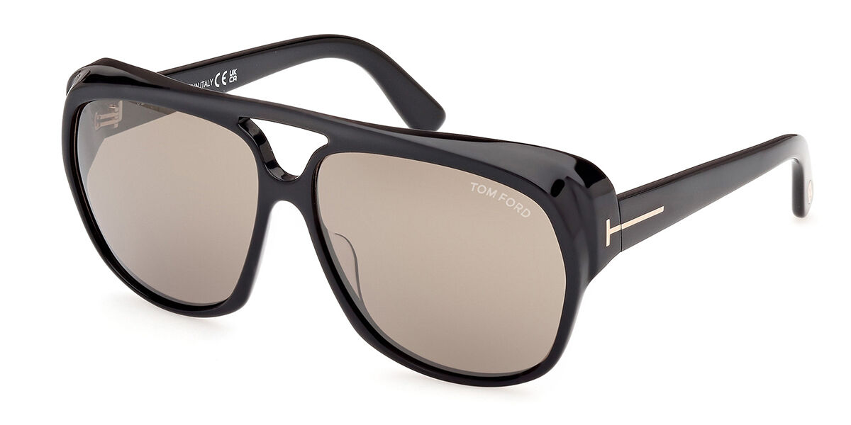 Tom Ford FT1103 JAYDEN 01L, Black frame, Roviex Grey Brown Mirror lenses
