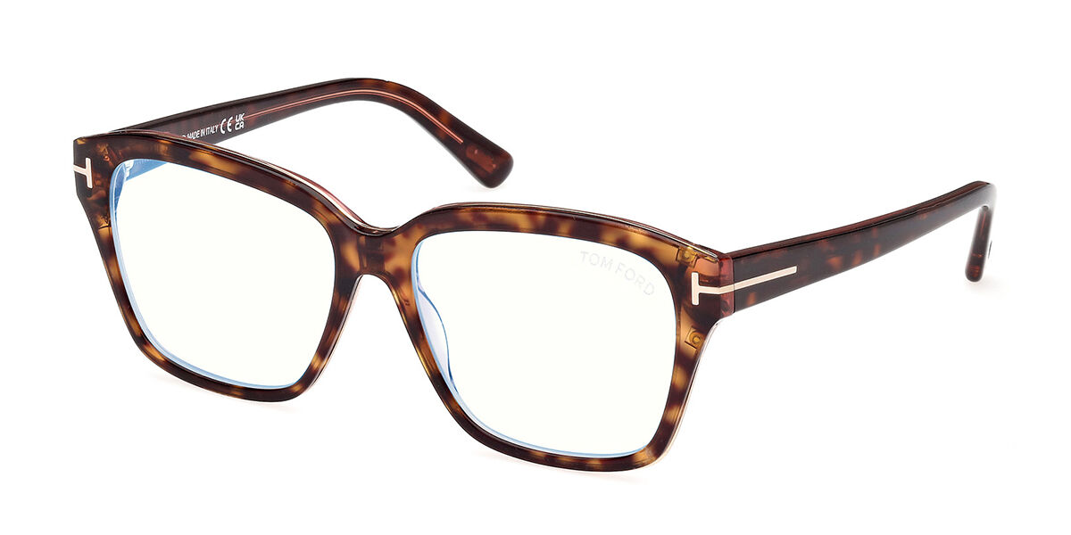 Tom Ford FT5955-B 056 Blue-Light Block, Tortoiseshell frame