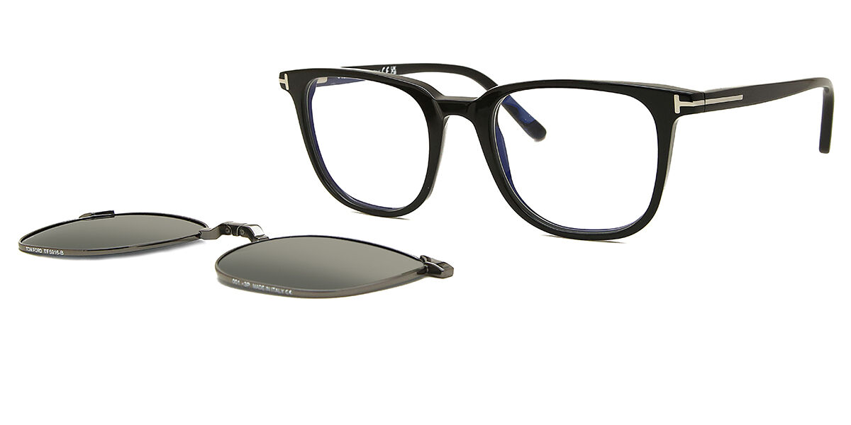 Tom Ford FT5916-B with Clip-On 001 Blue-Light Block, Black frame