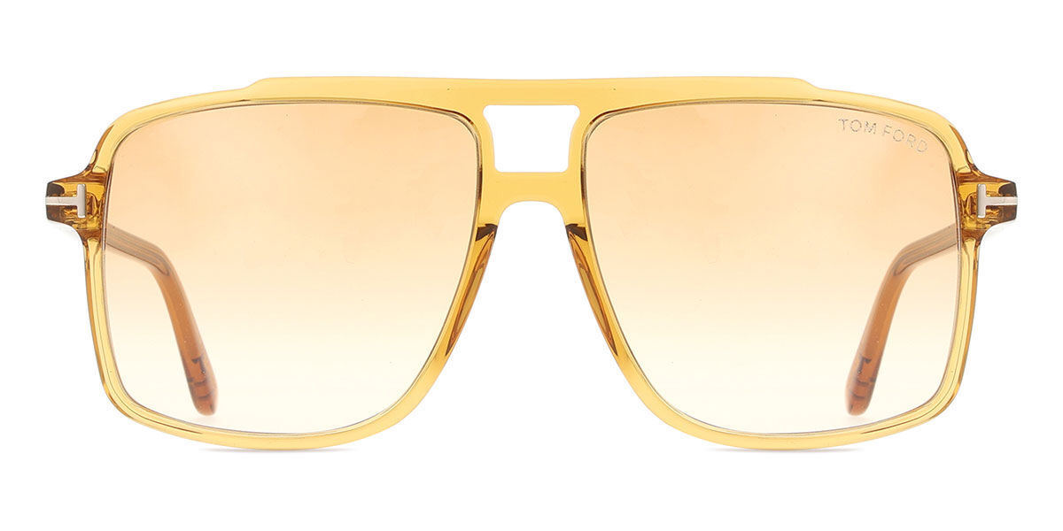 Tom Ford FT1177 KEMP 39F, Yellow frame, Gradient Brown lenses