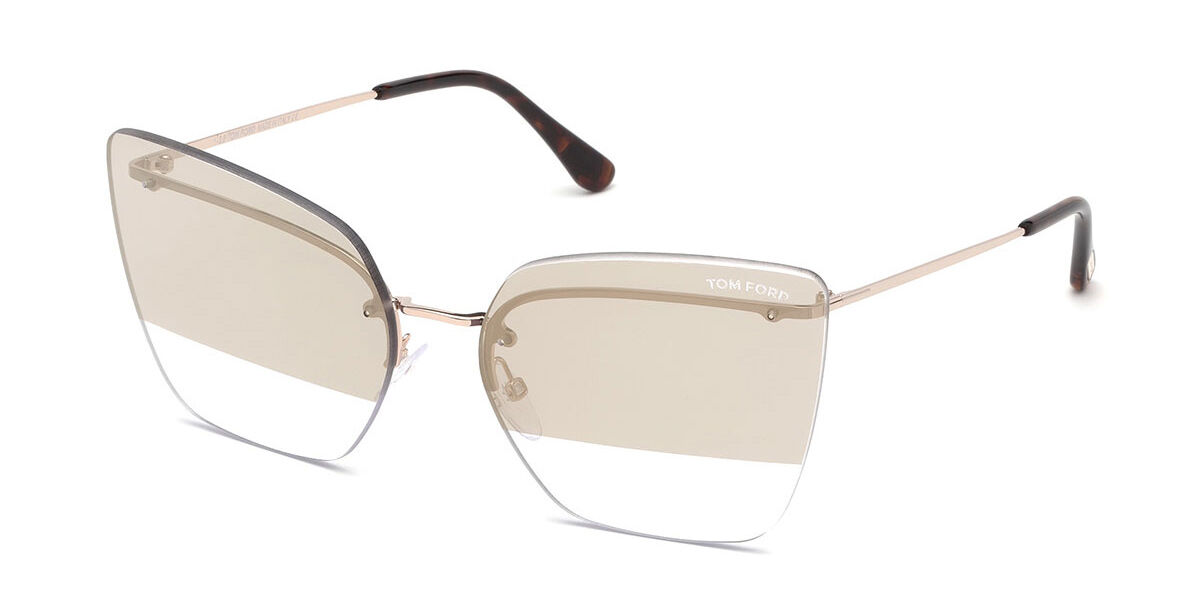 Tom Ford FT0682 CAMILLA-02 28G, Gold frame, Brown Mirror lenses