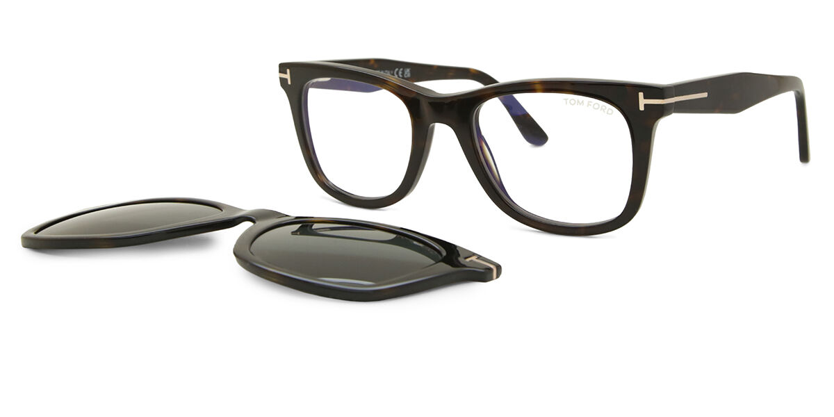 Tom Ford FT5970-B with Clip-On 052 Blue-Light Block, Tortoiseshell frame