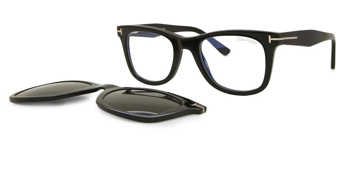 Tom Ford FT5970-B with Clip-On 001 Blue-Light Block, Black frame