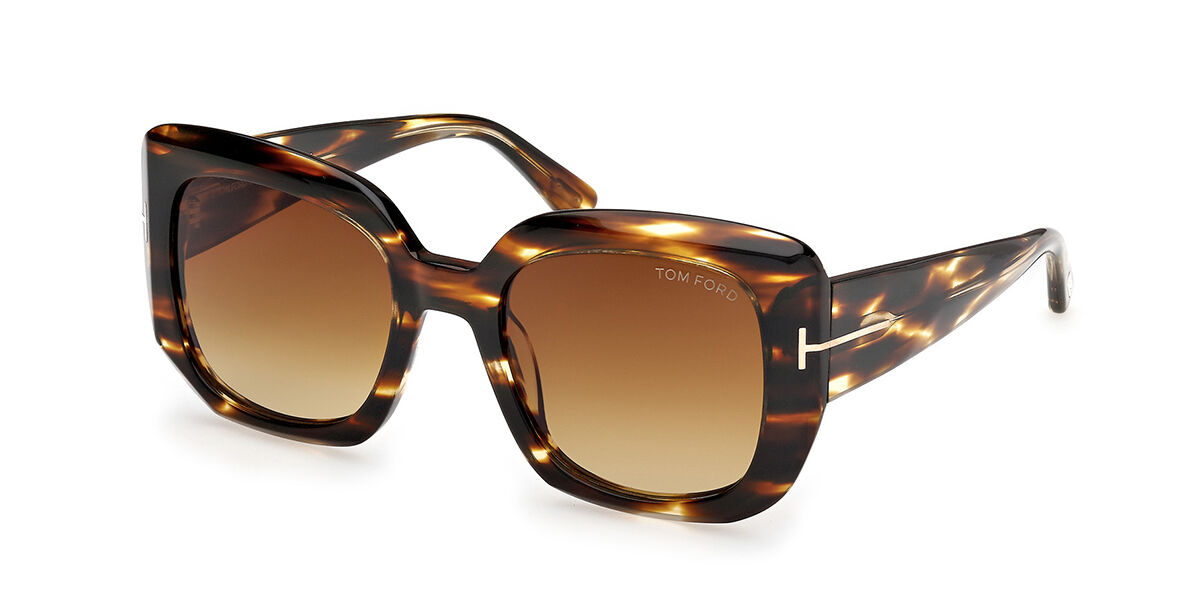 Tom Ford FT1220 CARLA-02 55F, Tortoiseshell frame, Gradient Brown lenses