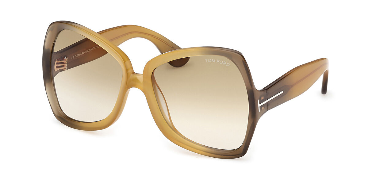 Tom Ford FT1222 JERRY 41F, Yellow frame, Gradient Light Brown lenses