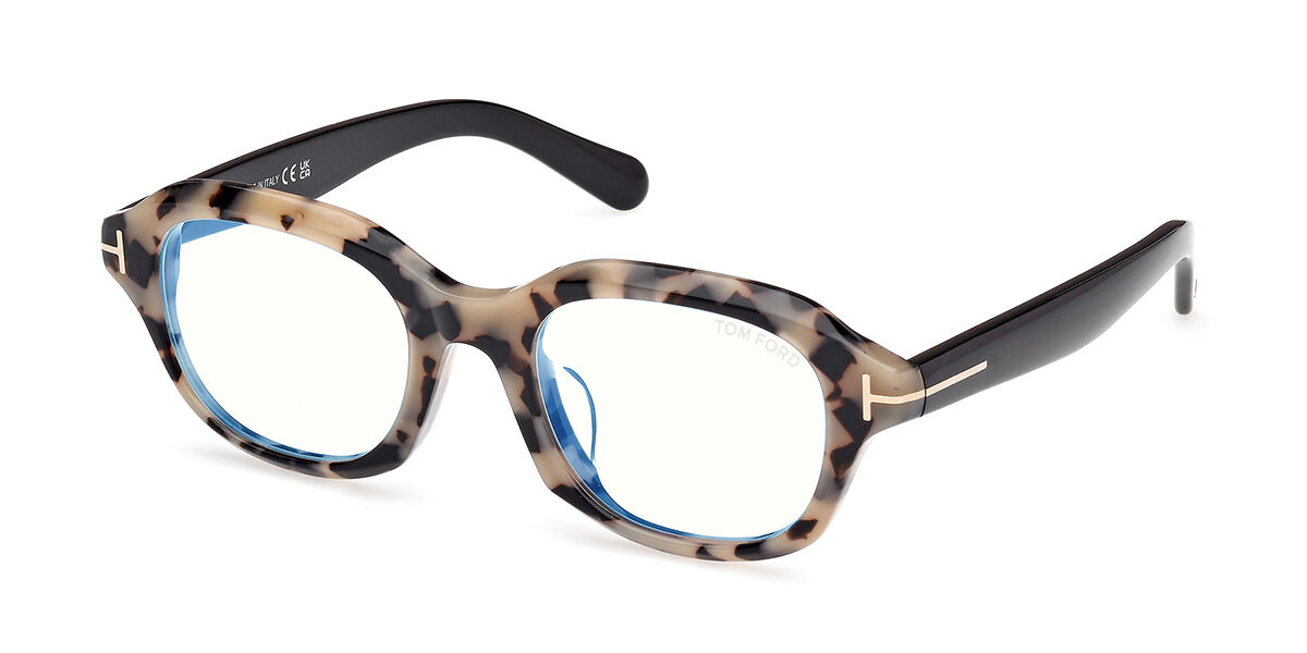 Tom Ford FT6005-D-B Asian Fit 055 Blue-Light Block, Tortoiseshell frame