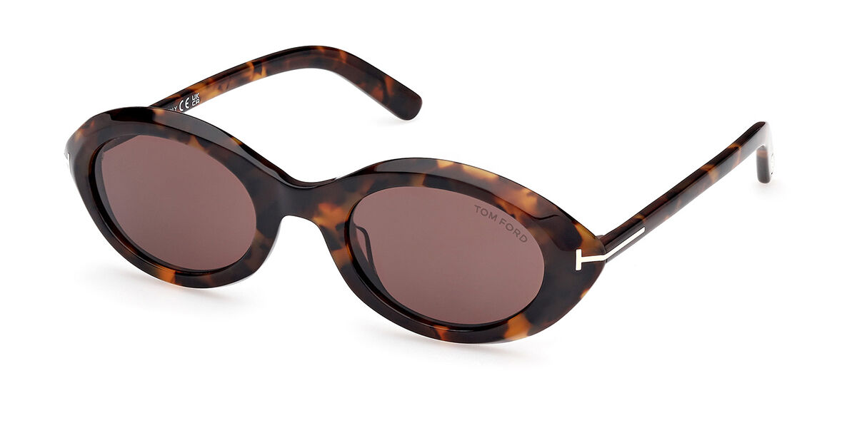 Tom Ford FT1186 CARMEN 52E, Tortoiseshell frame, Dark Brown lenses