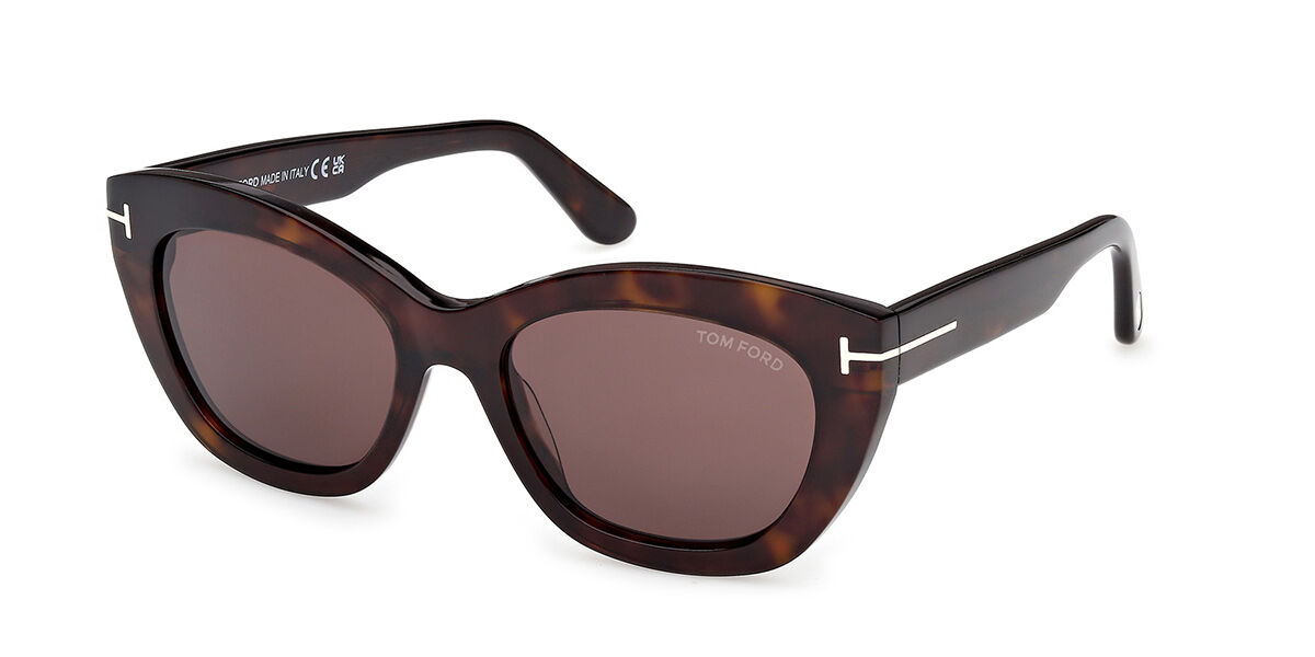 Tom Ford FT1285 LINDA-02 52E, Tortoiseshell frame, Dark Brown lenses