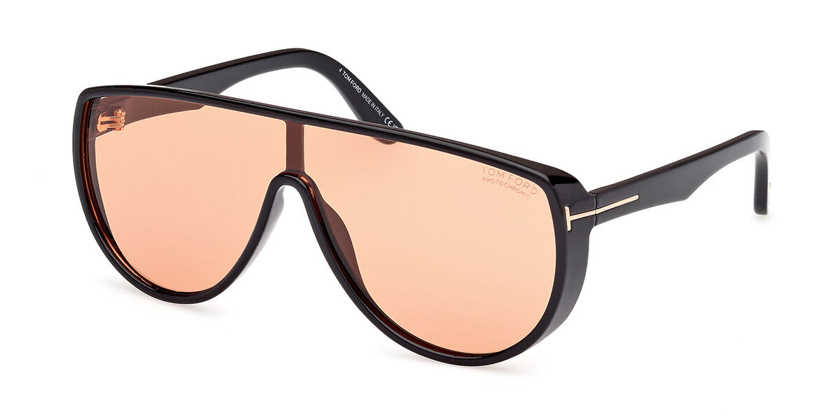 Tom Ford FT1182 ACHILLES 05E, Black frame, Gradient Persimmon Orange Photochromic lenses