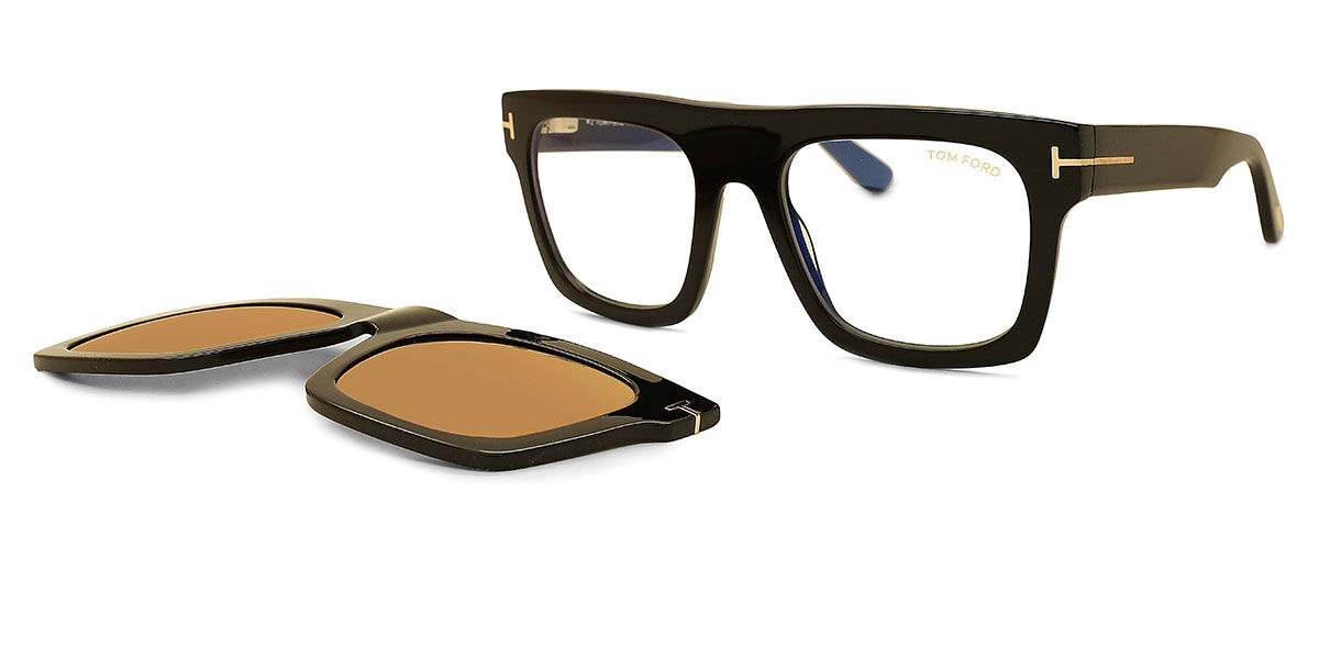 Tom Ford FT6068-B with Clip-On 001 Blue-Light Block, Black frame