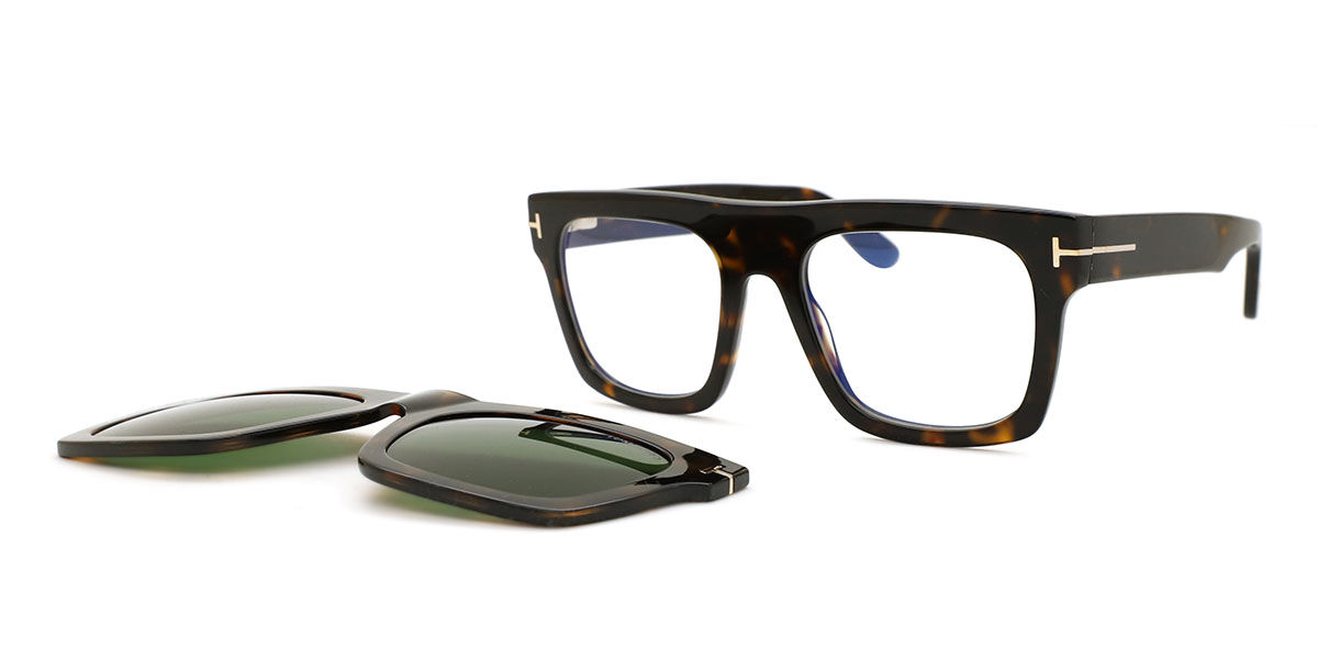 Tom Ford FT6068-B with Clip-On 052 Blue-Light Block, Tortoiseshell frame