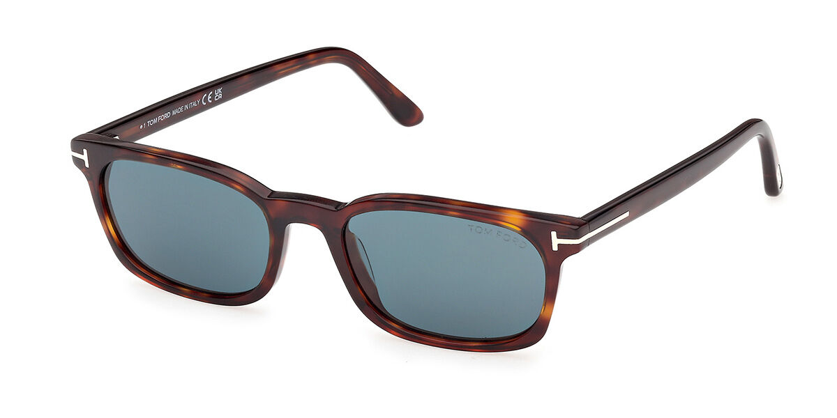 Tom Ford FT1300 MILES-02 54V, Tortoiseshell frame, Dark Aegean Blue lenses