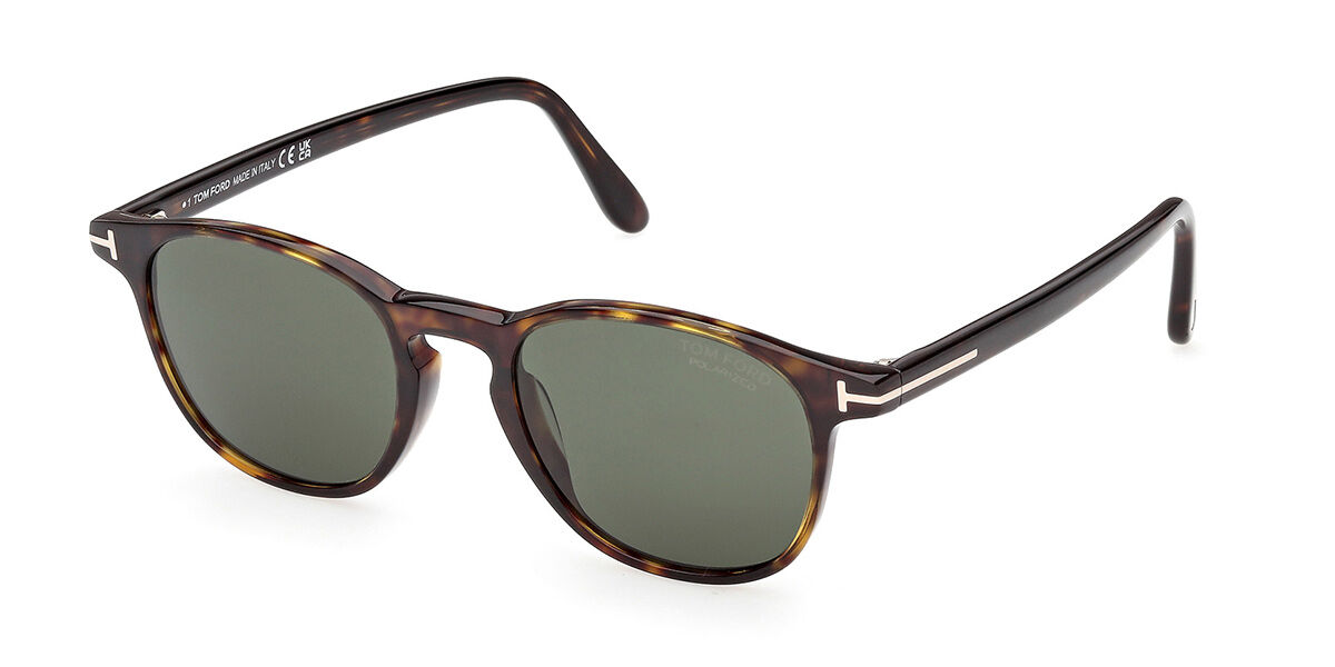 Tom Ford FT1302 HOLT-02 Polarized 52R, Tortoiseshell frame, Green lenses