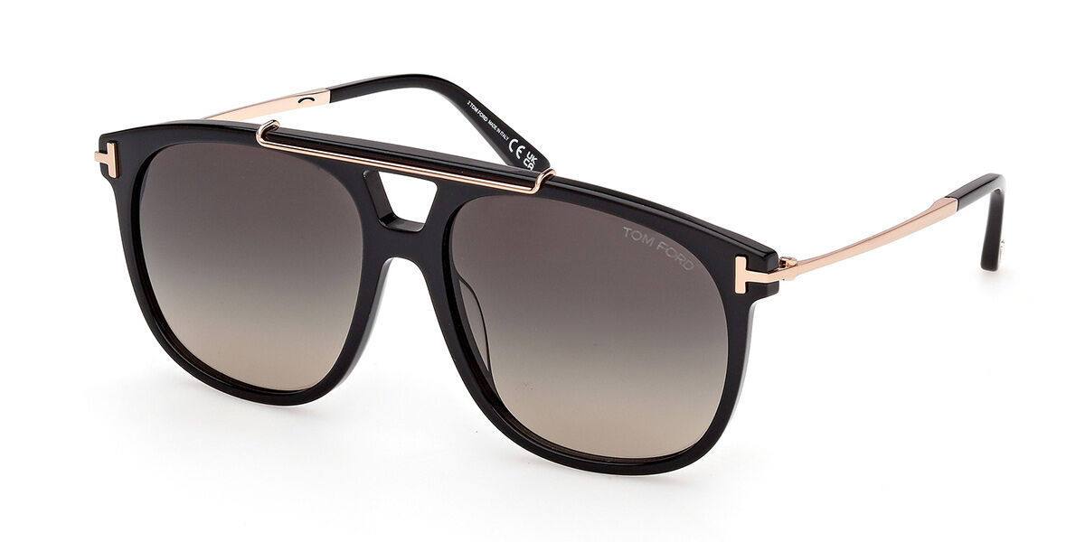 Tom Ford FT1306 SAM-02 01B, Black frame, Gradient Smoke Grey lenses