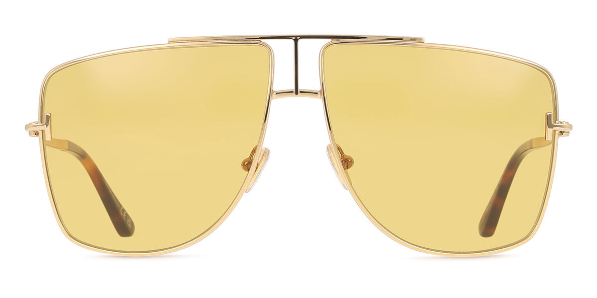 Tom Ford FT1307 ELIOTT-02 30E, Gold frame, Golden Brown lenses