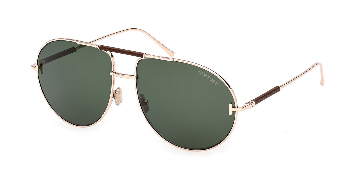 Tom Ford FT1308 LOU-02 28N, Gold frame, Dark Green lenses