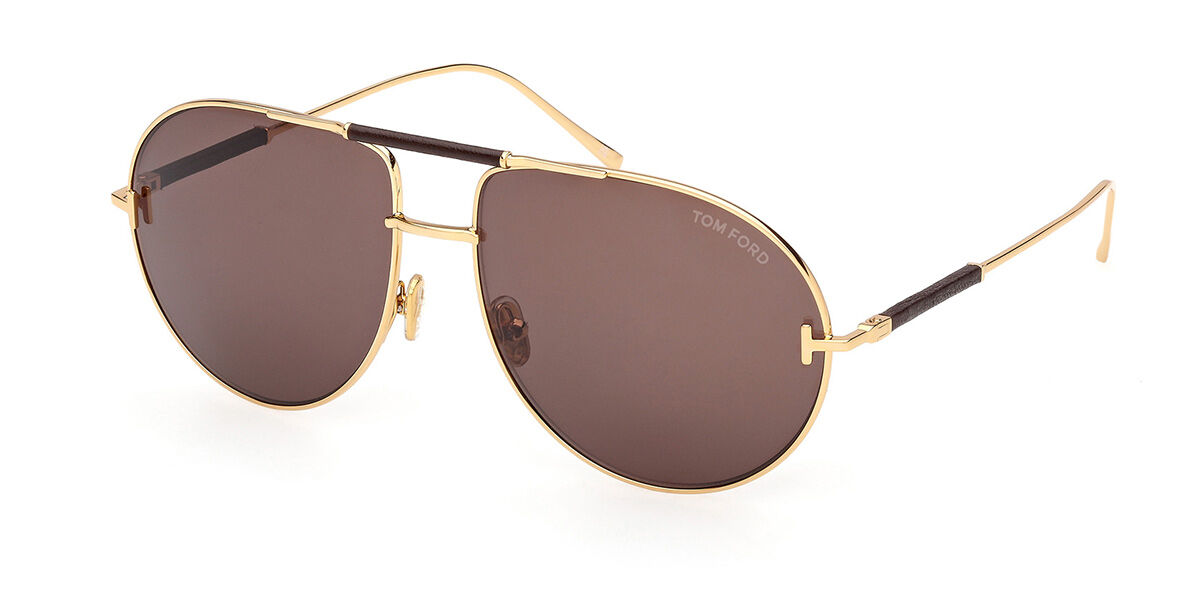 Tom Ford FT1308 LOU-02 30E, Gold frame, Cognac Brown lenses