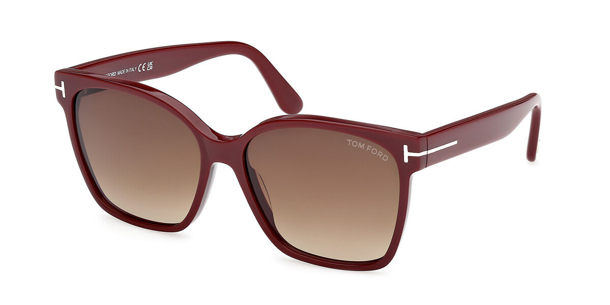 Tom Ford FT1312 IRIS-02 69F, Burgundy frame, Gradient Dark Brown lenses
