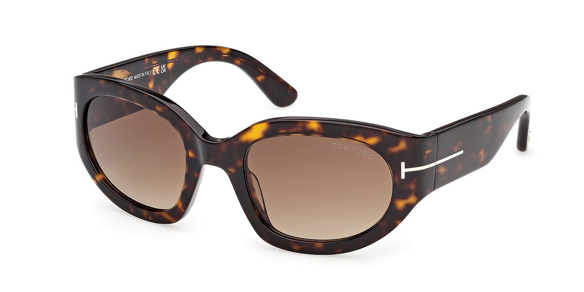Tom Ford FT1313 ARIZONA-02 52F, Tortoiseshell frame, Gradient Dark Brown lenses