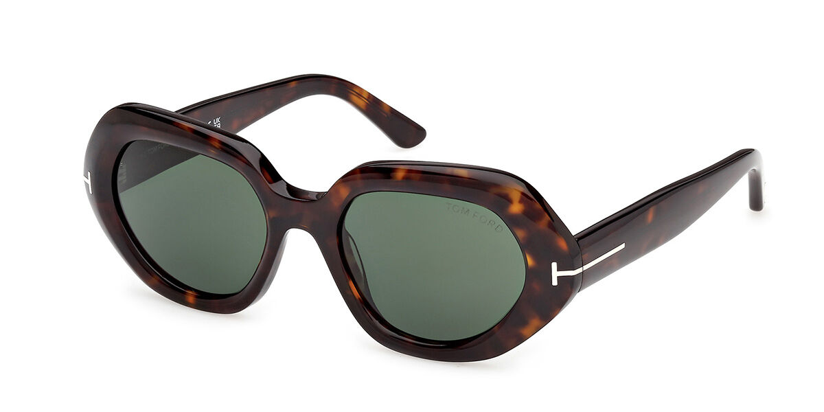 Tom Ford FT1317 APRIL-02 52N, Tortoiseshell frame, Dark Green lenses