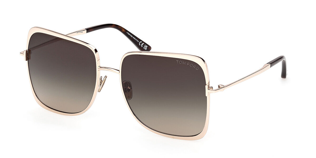Tom Ford FT1319 TARA-02 28B, Gold frame, Gradient Smoke Grey lenses