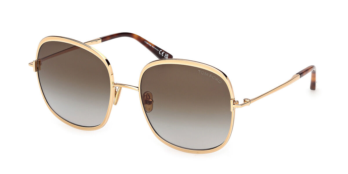 Tom Ford FT1320 SOFIA-02 30P, Gold frame, Gradient Greyish Blue lenses