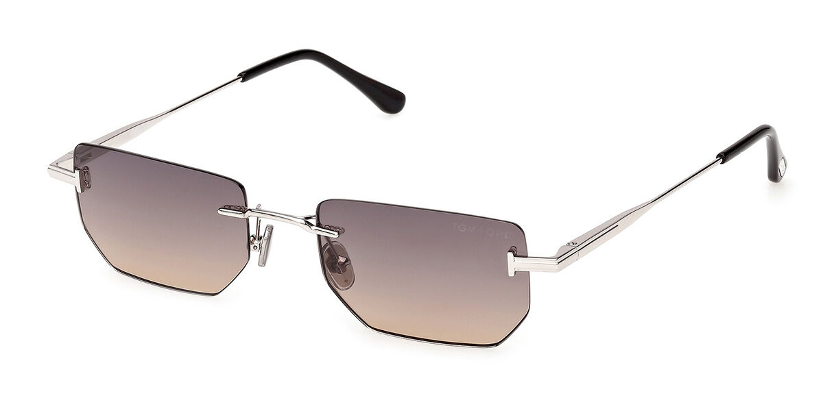 Tom Ford FT1355 ETHAN-02 16B, Silver frame, Gradient Greyish Brown lenses