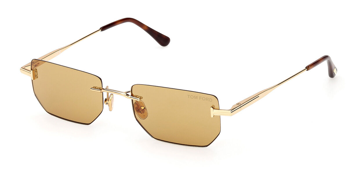 Tom Ford FT1355 ETHAN-02 30E, Gold frame, Brown lenses
