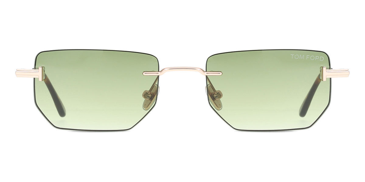 Tom Ford FT1355 ETHAN-02 28P, Gold frame, Gradient Green lenses