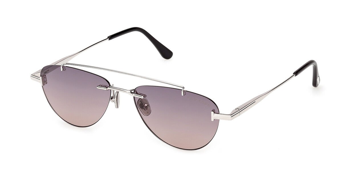 Tom Ford FT1356 ASTOR-02 16B, Silver frame, Gradient Smoke Grey lenses