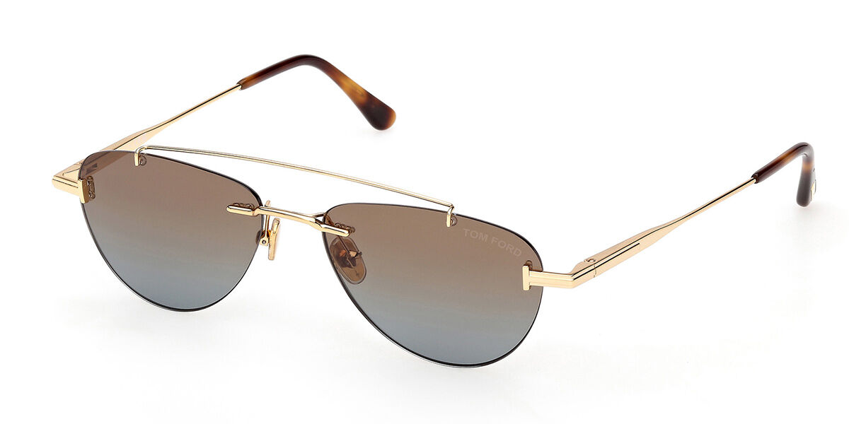 Tom Ford FT1356 ASTOR-02 30F, Gold frame, Gradient Greyish Brown lenses