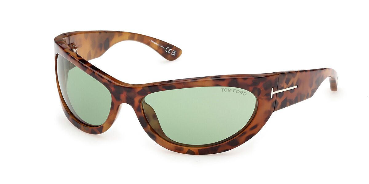 Tom Ford FT1365 LEONA-02 55N, Tortoiseshell frame, Light Green lenses