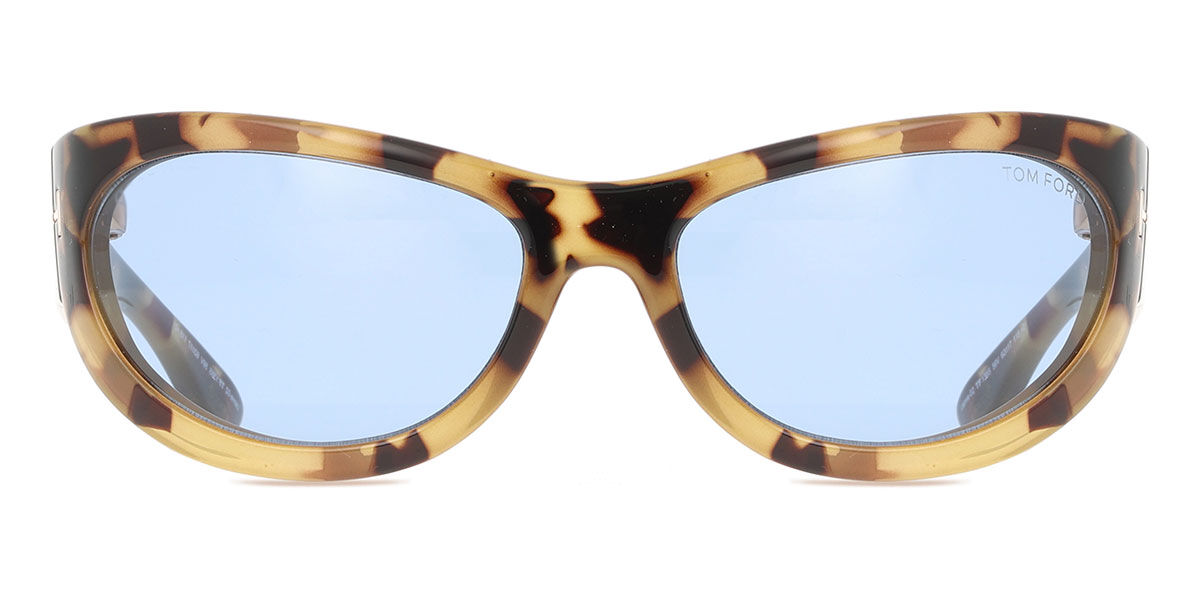 Tom Ford FT1365 LEONA-02 56V, Tortoiseshell frame, Light Blue lenses