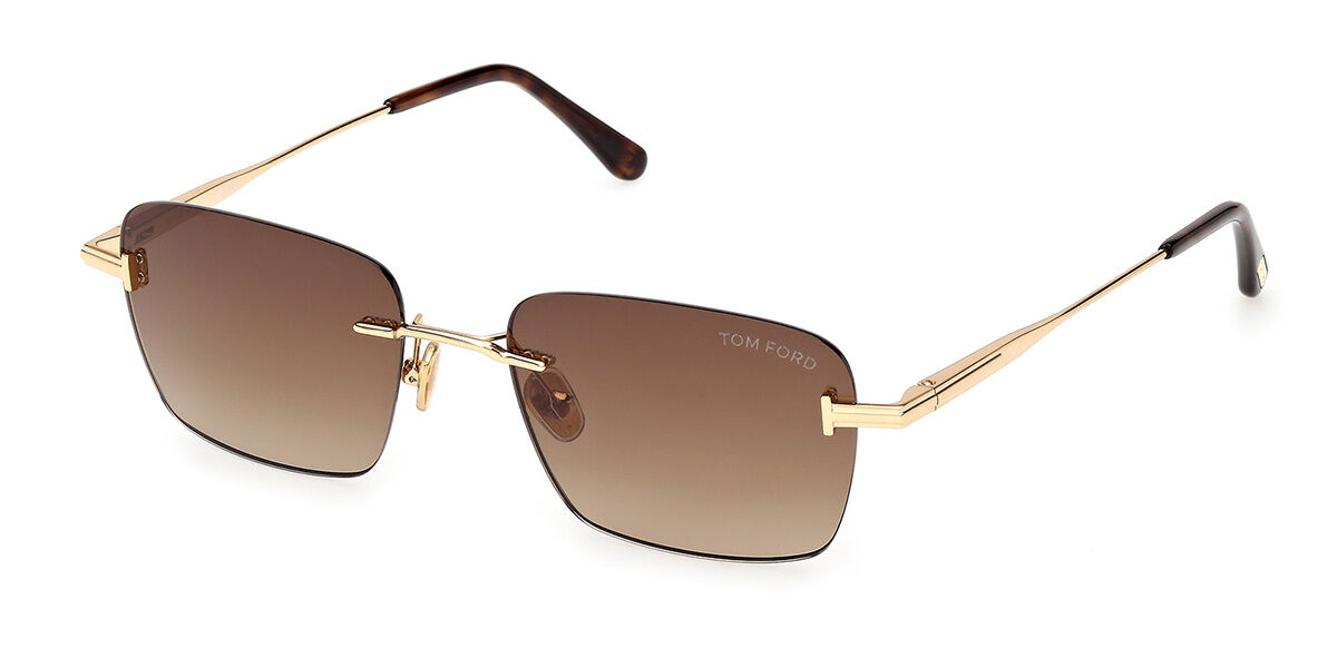 Tom Ford FT1354 JAKE-02 30F, Gold frame, Gradient Dark Brown lenses