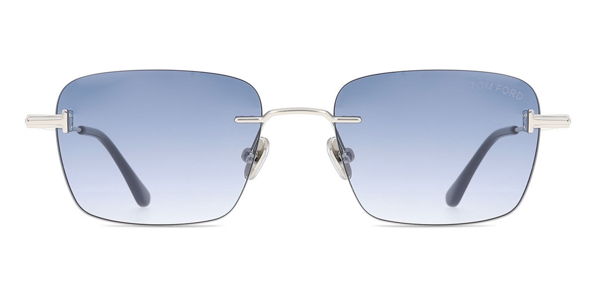 Tom Ford FT1354 JAKE-02 16W, Silver frame, Gradient Blue lenses