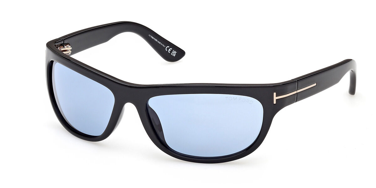 Tom Ford FT1363 ANDERS-02 01V, Black frame, Sky Blue lenses
