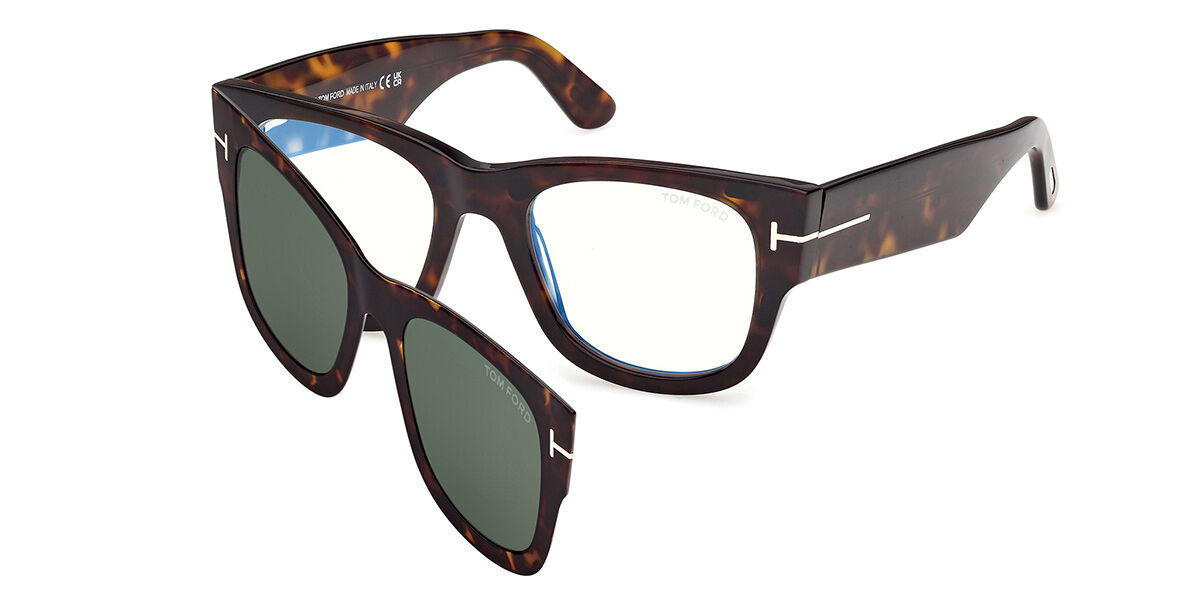 Tom Ford FT6099-B with Clip-On 052 Blue-Light Block, Tortoiseshell frame