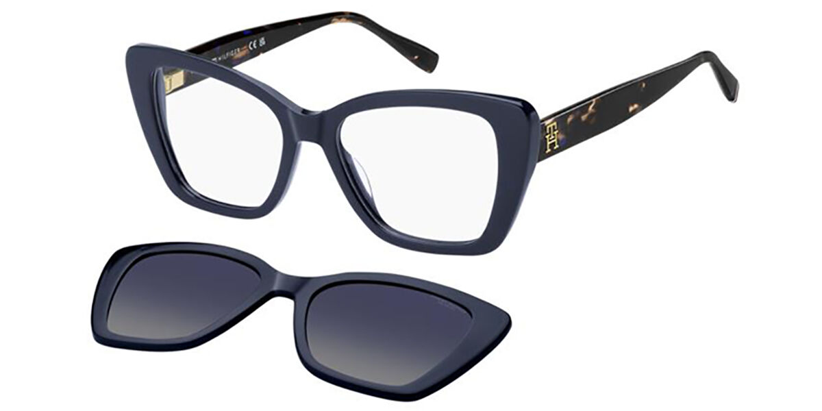 Tommy Hilfiger TH 2347/C With Clip-On PJP/Z7 Women's Eyeglasses Blue Size 51 (Frame Only) - Blue Light Block Available