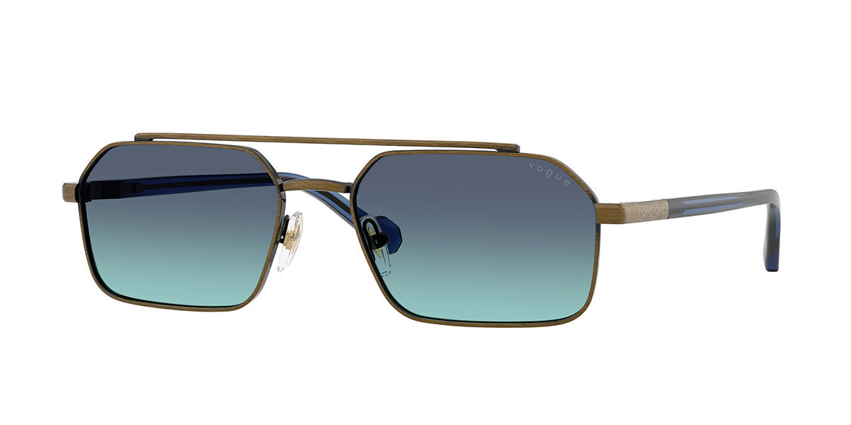 Vogue Eyewear VO4356S 51374S, Gold frame, Dark Blue Gradient Light Blue lenses