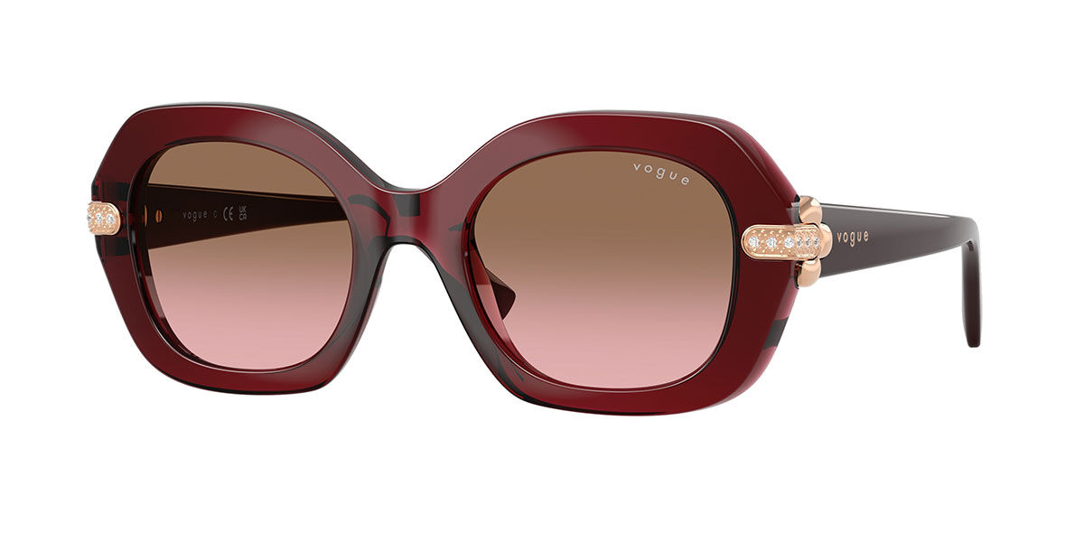 Vogue Eyewear VO5706SB 328614, Clear frame, Pink Gradient Brown lenses