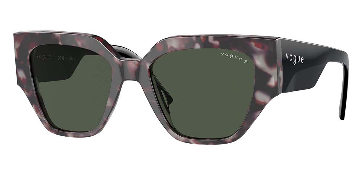 Vogue Eyewear VO5409S Polarized 31499A, Tortoiseshell frame, Dark Green Polarized lenses