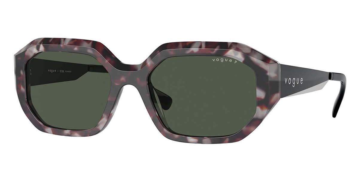 Vogue Eyewear VO5554S Polarized 31499A, Tortoiseshell frame, Dark Green Polarized lenses