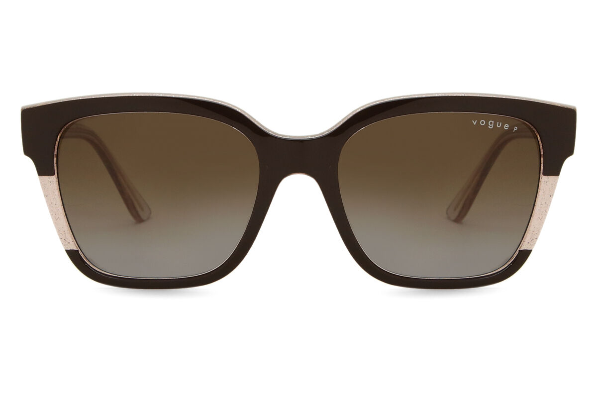 Vogue Eyewear VO5558S Polarized 3136T5, Brown frame, Grey Gradient Brown Polarized lenses