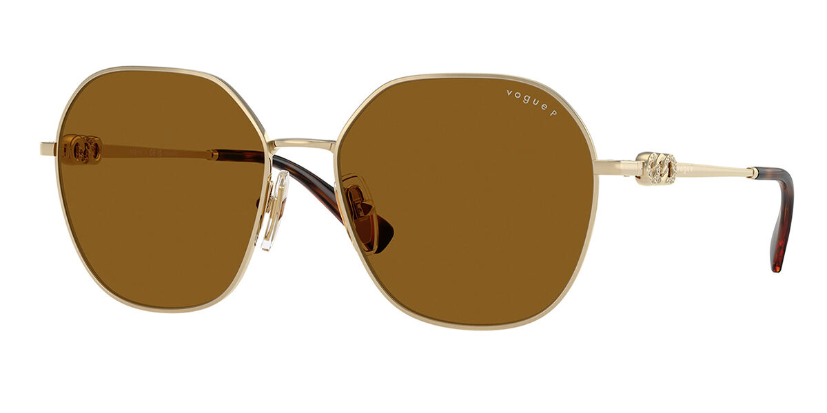 Vogue Eyewear VO4318SB Polarized 848/83, Gold frame, Dark Brown Polarized lenses